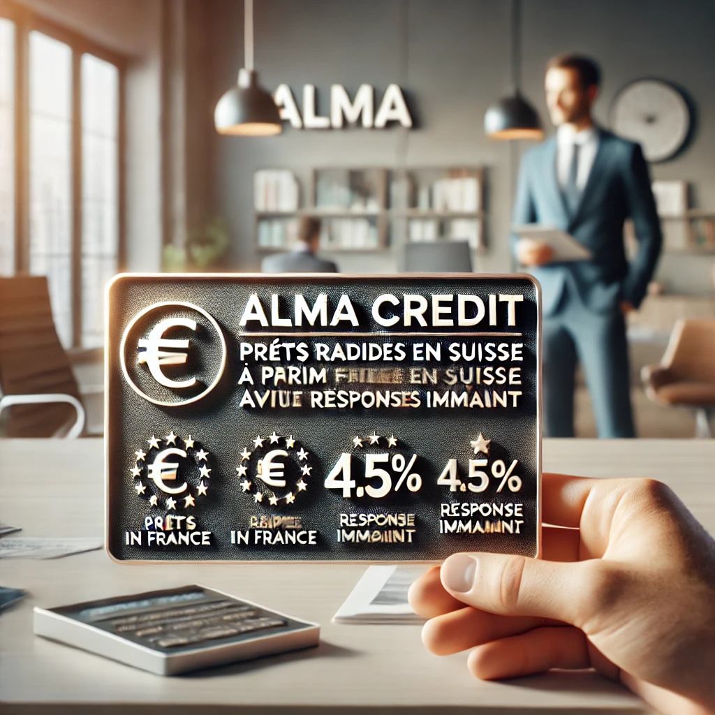 Alma Credit : Prêts rapides en Suisse à partir de 4.5% avec réponse immédiate